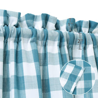 Garvee Valance Buffalo Check Tende per Cucina Mezza Finestra 56" Lunghe Poliestere Filtrante Luce