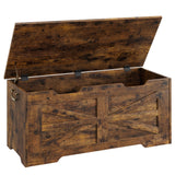 Garvee Banco di Legno con Ampio Spazio di Stoccaggio, Cerniere di Sicurezza, MDF Robusto, 76 cm, per Soggiorno e Camera, Design Moderno, Maniglie Laterali