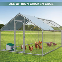 Nido per galline Garvee a 3 fori, in metallo, antiruggine, vassoio rimovibile, per fattoria e giardino