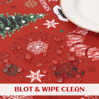 Garvee Tovaglia Natalizia Rettangolare Rossa Con Design Cervo E Albero Impermeabile Antimacchia Poliestere Resistente Tre Misure Disponibili Per Cene E Feste