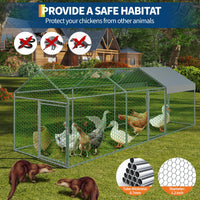 Pollaio Garvee Large 120 x 40 x 40 pollici, realizzato in acciaio zincato, resistente alle intemperie, sicuro per polli e conigli, facile da montare