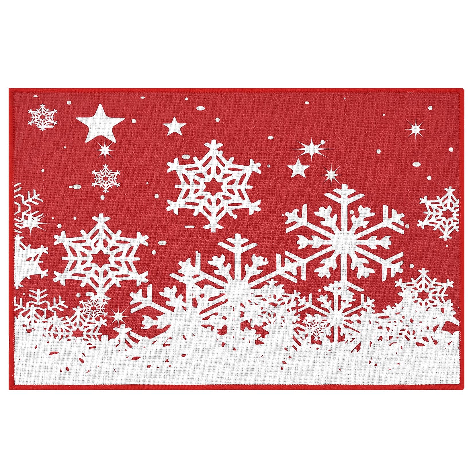Garvee Alfombra De Salón 100% Poliéster 1900Gsm Antideslizante Base Goma Navidad Copos Nieve Textura Lino Grueso y Fino