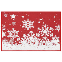 Garvee Alfombra De Salón 100% Poliéster 1900Gsm Antideslizante Base Goma Navidad Copos Nieve Textura Lino Grueso y Fino