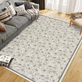 Tappeto Garvee lavabile per soggiorno, motivo floreale vintage, pelo corto, antiscivolo, morbido, per soggiorno, camera da letto, stile rustico, sala da pranzo, cameretta dei bambini, 120x170 cm, beige - Beige