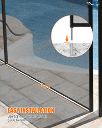 Garvee 4 piedi x 48 piedi recinzione di sicurezza per piscina in rete con piedini in acciaio inossidabile, resistente alle intemperie, regolabile per giardino e piscina, nero
