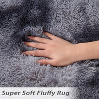 Tappeto Garvee Extra Large 9' x 12' in soffice velluto, 4 cm, in poliestere, grigio scuro, per cameretta dei bambini