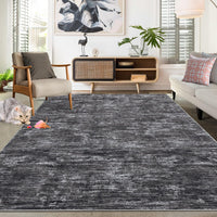 Tappeto rettangolare grande a pelo corto Garvee, tappeto moderno lavabile per sala giochi o camera da letto, grigio scuro, 160 x 230 cm
