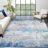 Garvee Tappeto Rettangolare Impermeabile Colore Resistente Design Astratto Vlies Perlato 140x200 cm Soggiorno Ingresso
