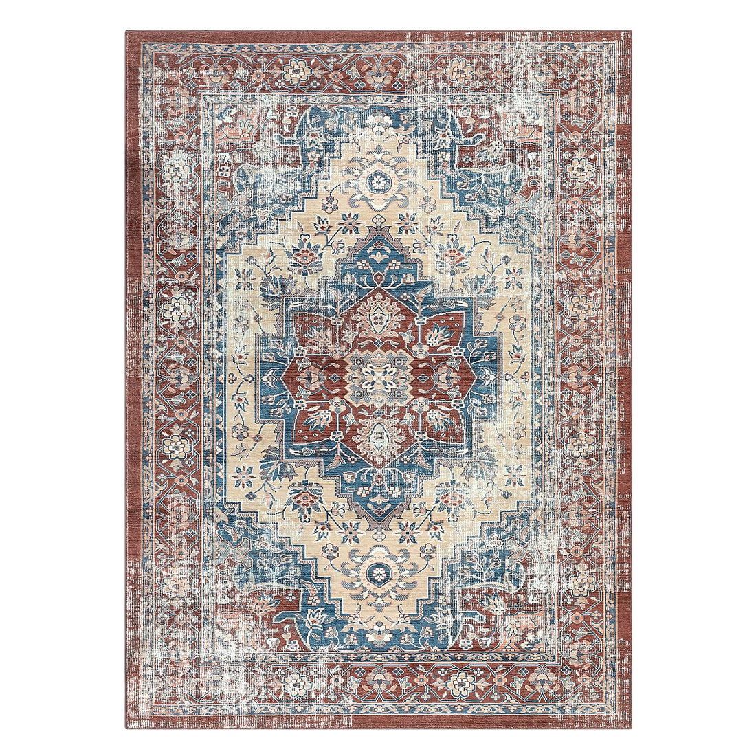 Tappeti Garvee lavabili in lavatrice, antiscivolo, anti-caduta dei capelli, antimacchia, morbidi tappeti per soggiorno, camera da letto, sala da pranzo, cameretta dei bambini, ufficio, rosso ruggine, 80 x 150 cm