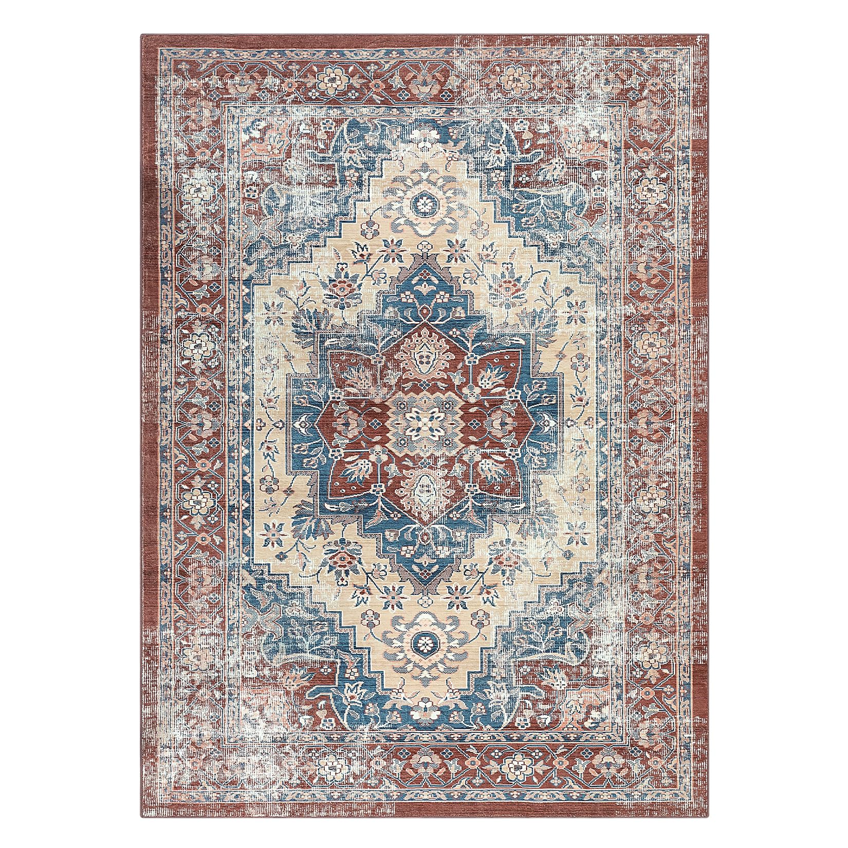 Tappeti Garvee lavabili in lavatrice, antiscivolo, anti-caduta dei capelli, antimacchia, morbidi tappeti per soggiorno, camera da letto, sala da pranzo, cameretta dei bambini, ufficio, rosso ruggine, 80 x 150 cm