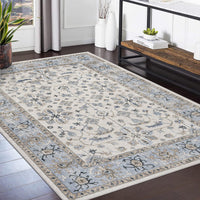 Tappeto lavabile Garvee, tappeto di ispirazione vintage, motivo floreale classico, 160x230 cm, morbido cotone cashmere, stile boho