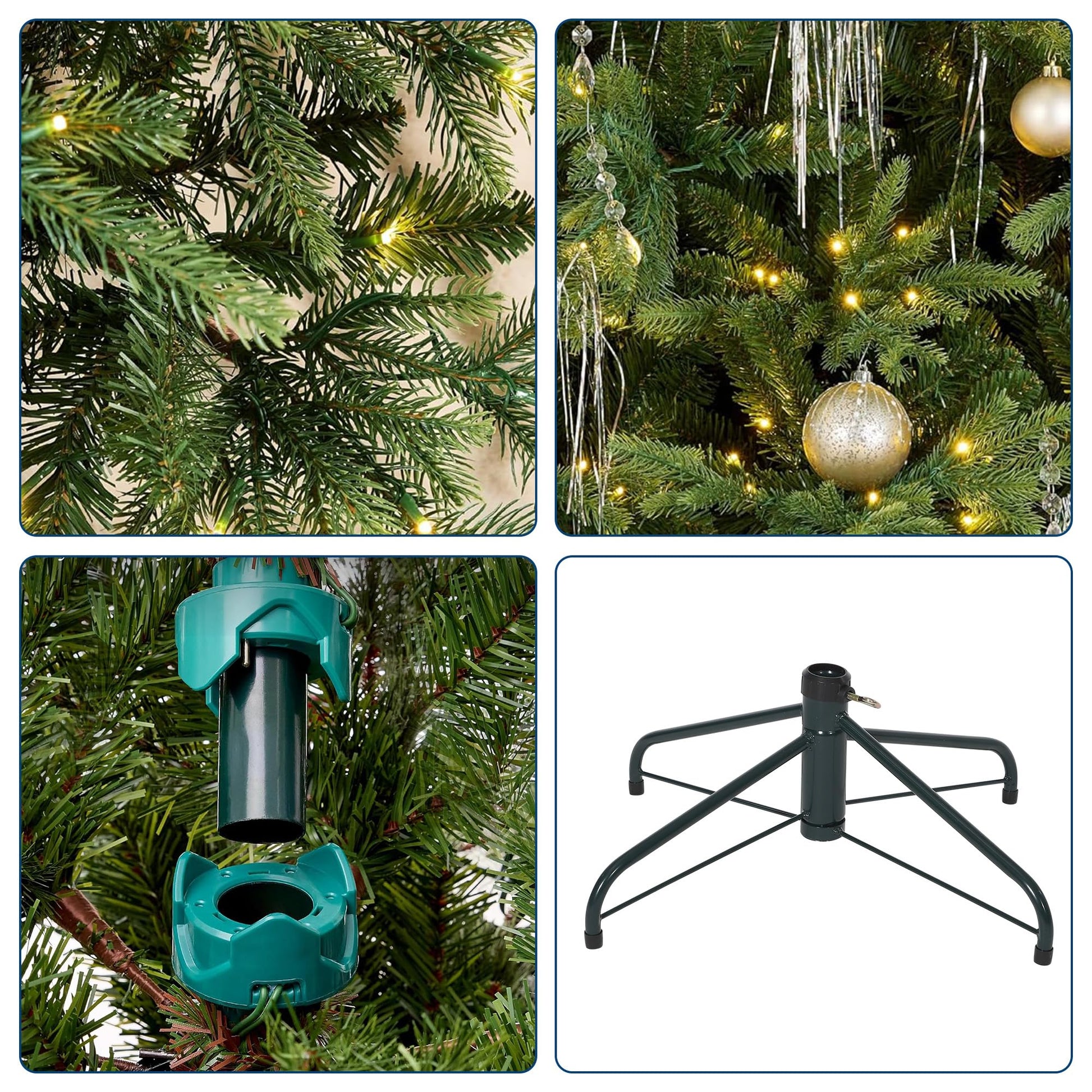 Albero di Natale artificiale Garvee da 152 cm in PE/PVC con illuminazione LED automatica per soggiorno standard e Natale in famiglia