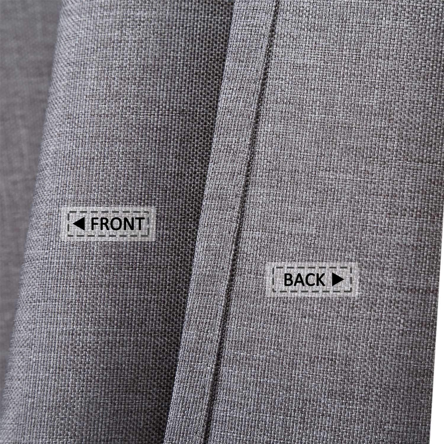 Garvee Luxuriöser Hotel-Duschvorhang 240GSM Schweres Leinenähnliches Polyester, Wasserabweisend, Mit Metallösen & Haken, Grau, 280x200 cm, Badezimmer