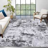 Tappeto moderno astratto Garvee 240 x 340 cm grigio a pelo corto per soggiorno antiscivolo