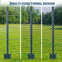 Set garvee con 10 pezzi di pali per recinzione da giardino, pali angolari in acciaio con canale a U da 3 piedi, robusti, verniciati a polvere, versatili per giardino e cancello