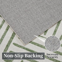 Tappeto Garvee lavabile a pelo corto 160 x 230 cm verde chiaro antiscivolo per soggiorno camera da letto