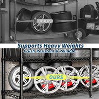 Scaffalatura in metallo Garvee da 59" di altezza, 5 ripiani, a forma di L, ripiani in filo metallico regolabili, scaffale portaoggetti resistente per cucina, ufficio, garage, 70,8" di larghezza x 59,4" di altezza x 15,7" di profondità, nero