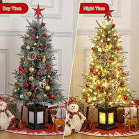 Albero di Natale Garvee 125cm con luci e decorazioni - Base trasparente per un'elegante atmosfera natalizia