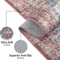 Tappeto orientale GARVEE 120x170cm, lavabile, morbido, aspetto rustico, pelo corto, soggiorno, camera da letto