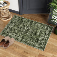 Tappeto a pelo corto Garvee verde 240x340cm lavabile boho vintage soggiorno camera da letto