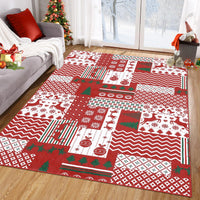 Garvee Tappeto Natalizio Antiscivolo Patchwork Rosso/Verde 120x170cm Per Soggiorno E Camera, Comfort E Sicurezza, Stile Boho Festivo