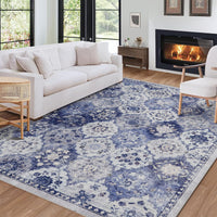 Tappeto grande per soggiorno Garvee, design vintage, lavabile, 200x290 cm, morbido poliestere, antiscivolo, pelo corto