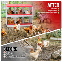 Nidi per polli GARVEE – Metallo, 6 scomparti, resistenti alla ruggine, 81,3 cm di lunghezza x 43,2 cm di larghezza x 67,2 cm di altezza