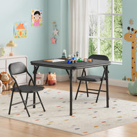 Set tavolo e sedie pieghevoli per bambini Garvee da 3 pezzi, pieghevoli con similpelle, per sala giochi e uso esterno, leggeri e sicuri