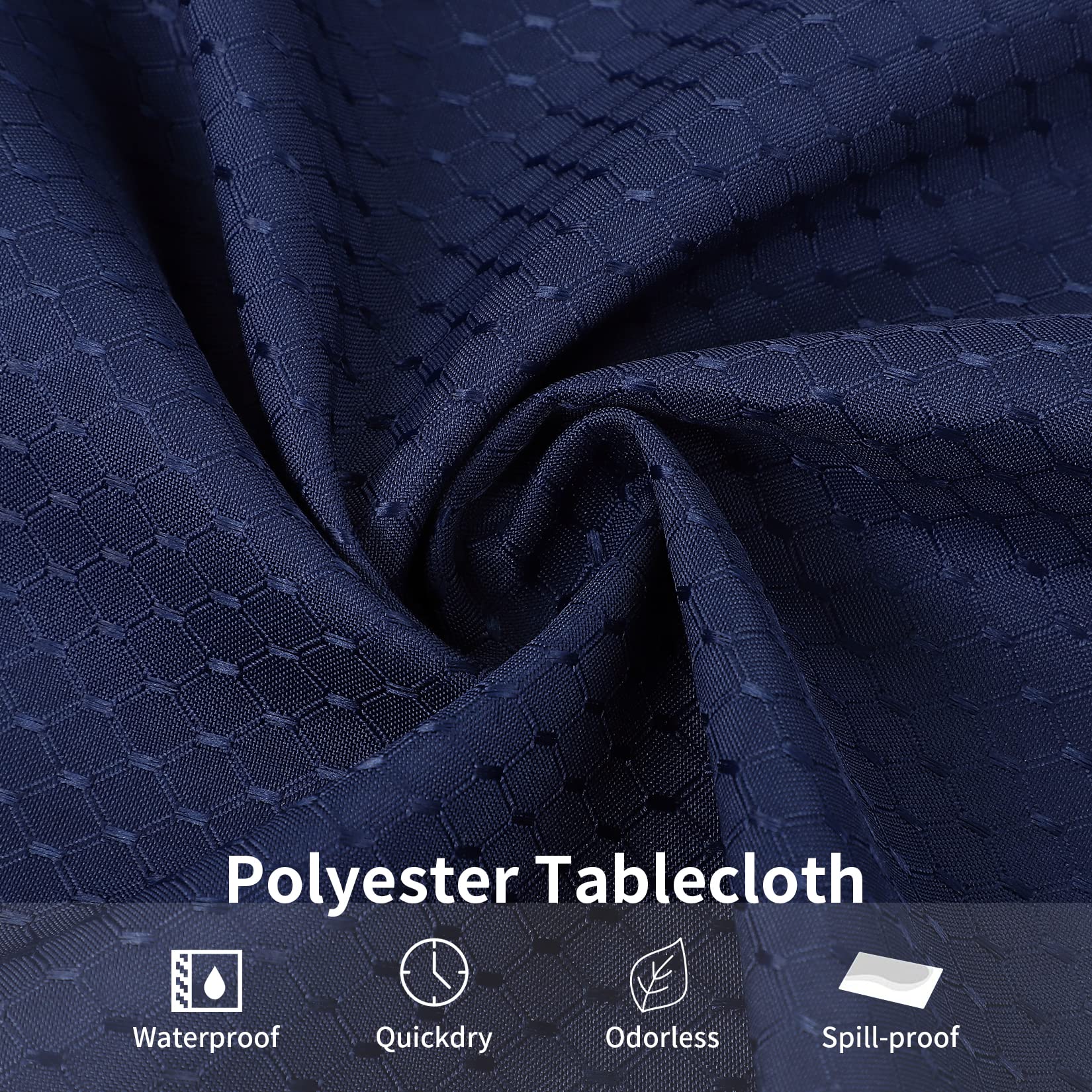 Tovaglia rettangolare GARVEE blu navy 53x70 pollici in poliestere con trama a nido d'ape idrorepellente per sale da pranzo e feste