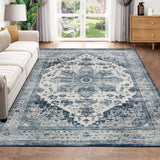 Tappeto Corridoio Orientale Garvee Vintage Lavabile Antiscivolo Morbido Pelo Corto Sottile Grigio Giallo per Soggiorno Ingresso