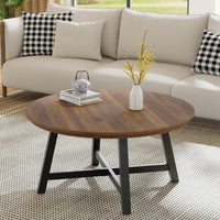 Tavolino da caffè rettangolare moderno Garvee 102x52cm in legno robusto marrone/nero per soggiorno e balcone