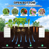 Aiuola rialzata zincata Garvee 6x3x1.5 pezzi, 2 pezzi, metallo resistente, base aperta, bordo di sicurezza, stabile, per giardino e patio, grigio