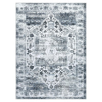 Tappeto Garvee lavabile in lavatrice 80 x 150 cm design vintage grigio antiscivolo soggiorno camera da letto