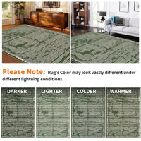 Tappeto Garvee lavabile a pelo corto 80x150 cm verde militare per soggiorno, camera da letto, sala da pranzo, cucina, corridoio