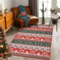 Tappeto natalizio Garvee lavabile in lavatrice, motivo pupazzo di neve, antiscivolo, per soggiorno, 120x170 cm, multicolore