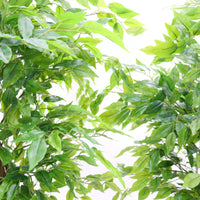 Albero di ficus artificiale Garvee da 5 piedi con foglie di seta e robusto vaso di cemento per casa e ufficio, verde