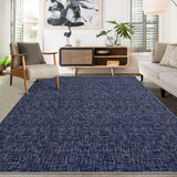 Garvee Tappeto Astratto Lavabile in Poliestere Antiscivolo Morbido Resistente Bambini Animali Blu 160x230cm Soggiorno Camera Corridoio Sala da Pranzo - Tinta Blu