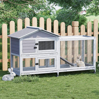 Conigliera Garvee con tetto in asfalto, ruote e cassetto per uso interno ed esterno, resistente alle intemperie, metallo-legno, mobile