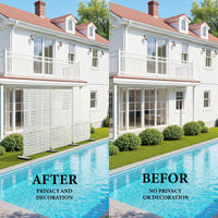 Garvee Recinzione in metallo per la privacy, 72"x47", antiruggine, resistente alle intemperie, con verniciatura a polvere, a 3 pannelli, autoportante, per giardino, terrazza, balcone