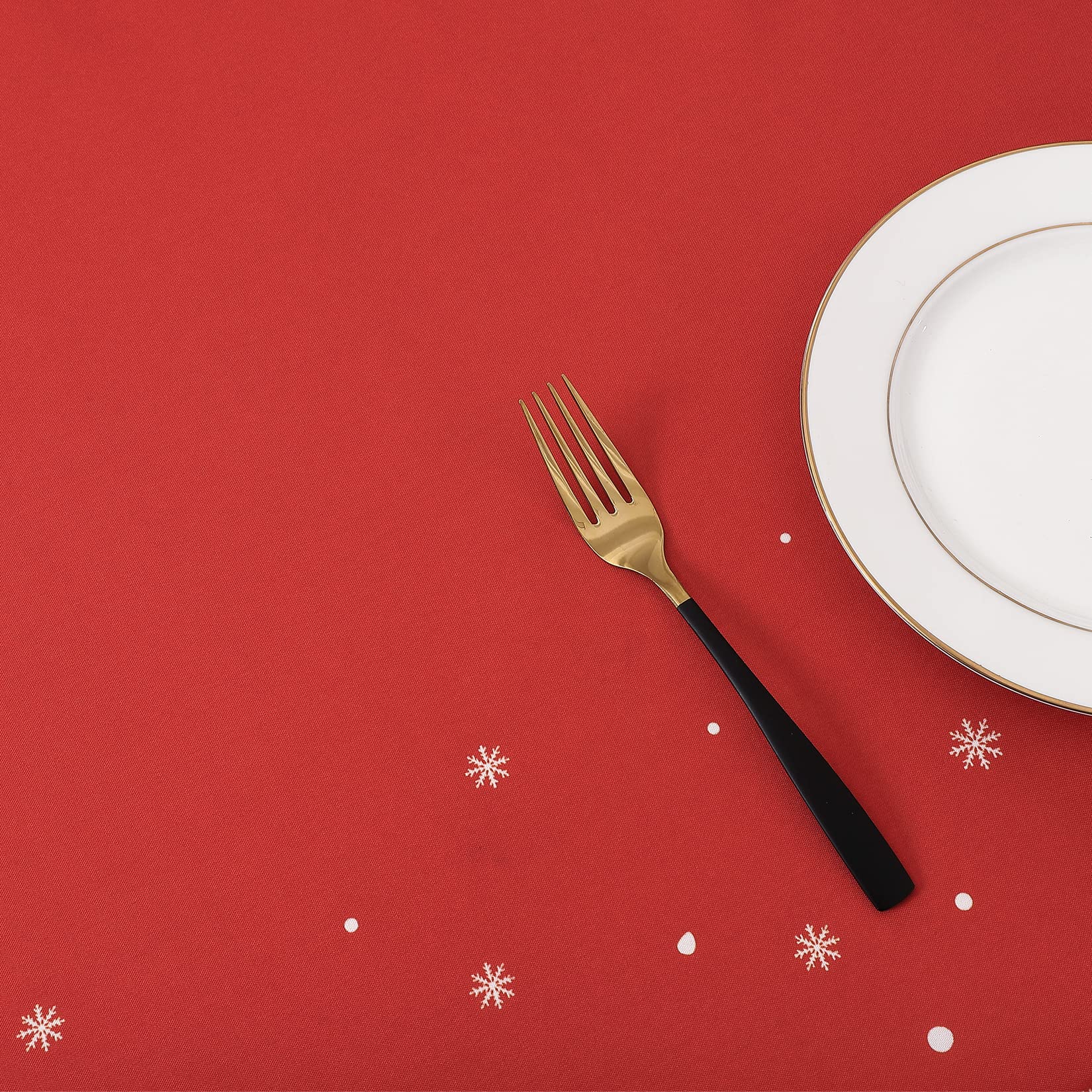 Tovaglia natalizia Garvee, rosa, in tela cerata idrorepellente con albero di Natale, rettangolare, 54 x 108 pollici