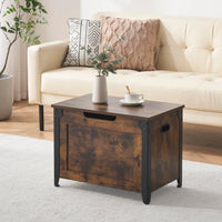 Panca portaoggetti in legno Garvee con sportello di sicurezza, marrone rustico, per corridoio e soggiorno, stile fattoria, robusta