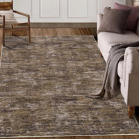Tappeto moderno Garvee 120x170 cm marrone per soggiorno, camera da letto, ufficio, antiscivolo, lavabile in lavatrice