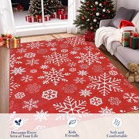 Tappeto natalizio per interni Garvee con motivo a fiocco di neve, antiscivolo, lavabile, morbido, anti-pelucchi per bagno e cucina, decorazione festiva