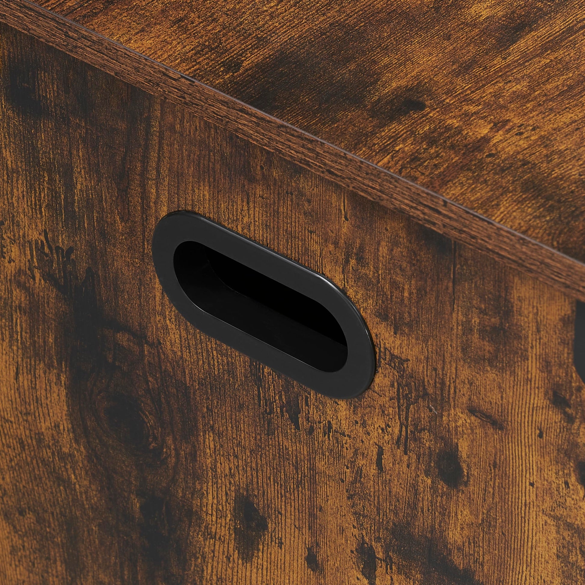 Panca portaoggetti in legno Garvee con sportello di sicurezza, marrone rustico, per corridoio e soggiorno, stile fattoria, robusta