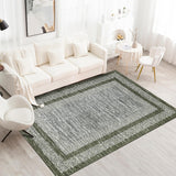 Tappeto Corridoio Garvee 350g 100% Poliestere Imitazione Cashmere Antiscivolo Lavabile Verde 200x290cm - Verde