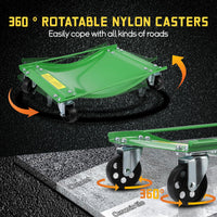 Set di carrelli per ruote auto Garvee con rulli in acciaio da 3,5 pollici per cambio e manutenzione pneumatici, capacità di carico di 5000 libbre, piastre in acciaio rinforzate, lati antiscivolo, robusto e versatile