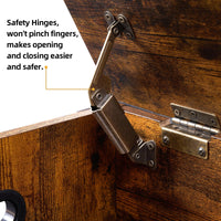 Panca portaoggetti in legno Garvee con sportello di sicurezza, marrone rustico, per corridoio e soggiorno, stile fattoria, robusta