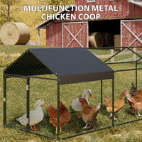 Pollaio Garvee grande 120x40x40 con 3 scomparti, resistente alle intemperie, struttura in acciaio robusto, protezione sicura per polli e conigli, nero