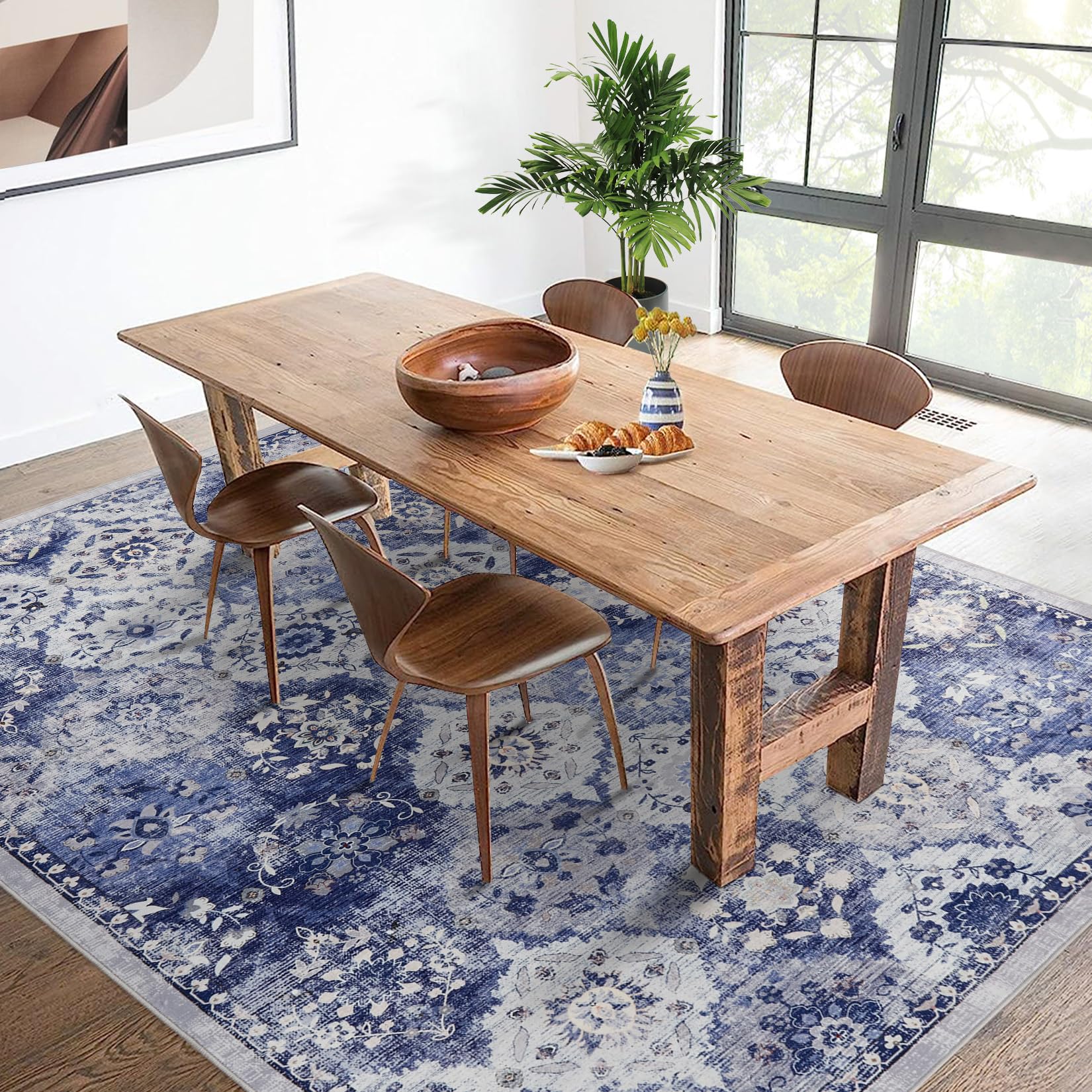 Tappeto grande per soggiorno Garvee, design vintage, lavabile, 200x290 cm, morbido poliestere, antiscivolo, pelo corto