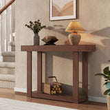 Tavolo consolle in legno Garvee da 46" stretto in stile fattoria per corridoio e soggiorno, finitura biondo naturale